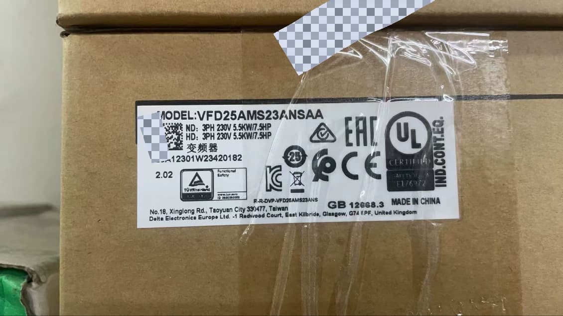 100% upouusi alkuperäinen ja aito Delta VFD25AMS23ANSAA 5,5KW kolmivaiheinen 220V taajuusmuuttaja Käyttöservomoottori